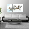 Stretched Canvas Print Art,animal Picture Wall Decor,white Horses Wall Art Set of 3